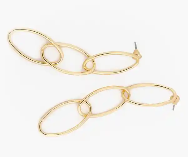 Aros Eslabones Ovalados Dorado Lounge