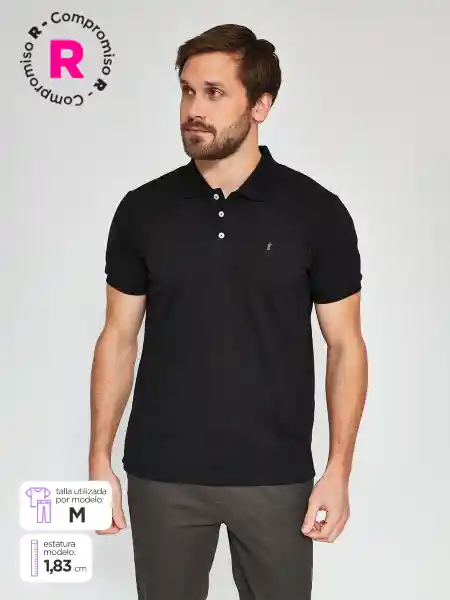 Kenneth Stevens Polera Manga Corta Piq Sb Negro M SS25