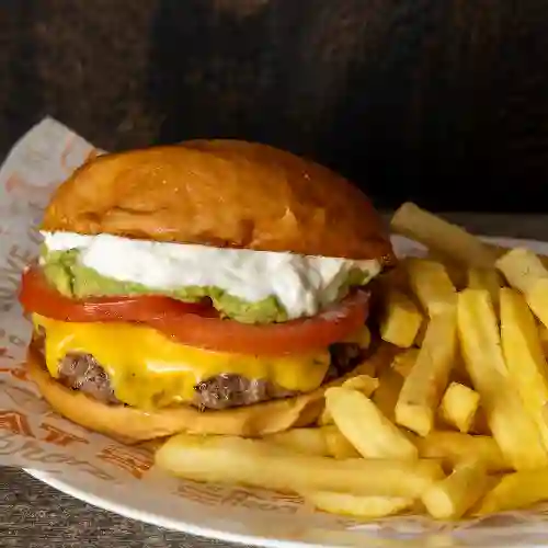 Italiana Cheese Burger con Papas Fritas