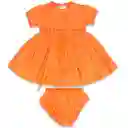 Vestido Bebé Niña Naranja Talla 4 A Pillín