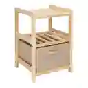 Velador Dos Niveles Con Cajón Textil Casaideas