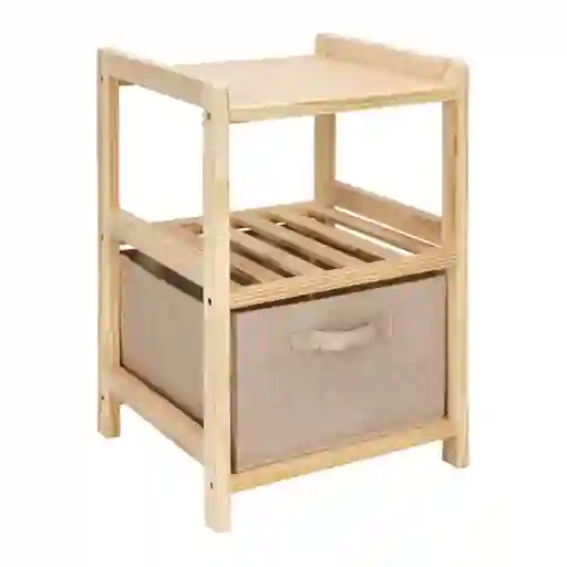 Velador Dos Niveles Con Cajón Textil Casaideas