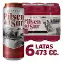 Pilsen Del Sur Cerveza Lager en Lata 6 x 473 cc