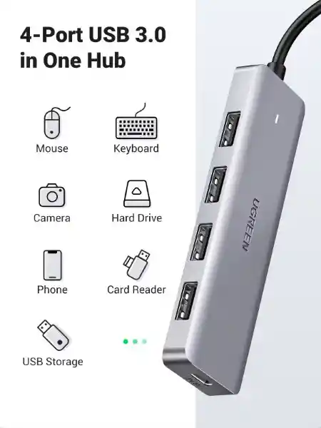 Ugreen Hub Usb-c a 4 Usb Gris CM219