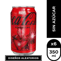 Coca-Cola Gaseosa Sin Azúcar 350 mL x 6 Und