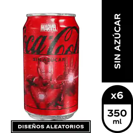 Coca-Cola Gaseosa Sin Azúcar 350 mL x 6 Und