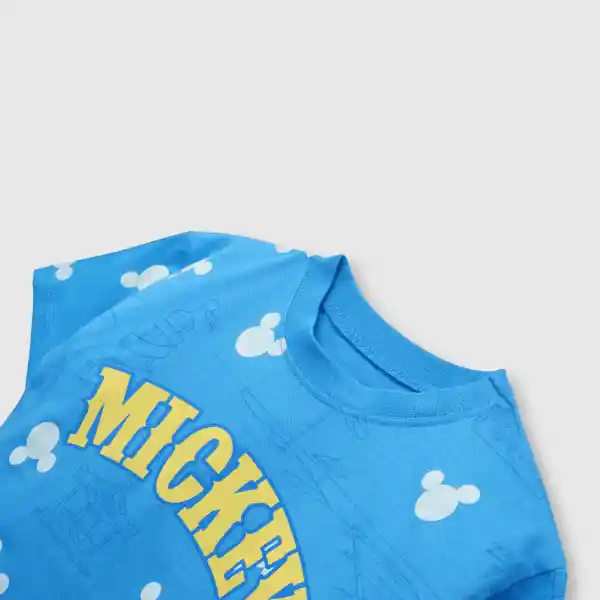 Polera Mickey de Bebé Niño Azulino Talla 12/18M Colloky