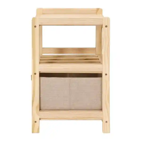 Velador Dos Niveles Con Cajón Textil Casaideas