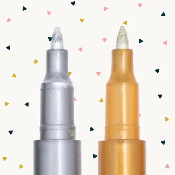 Set de Plumones de Aceite 1.22 mm Dorado y Plateado Miniso