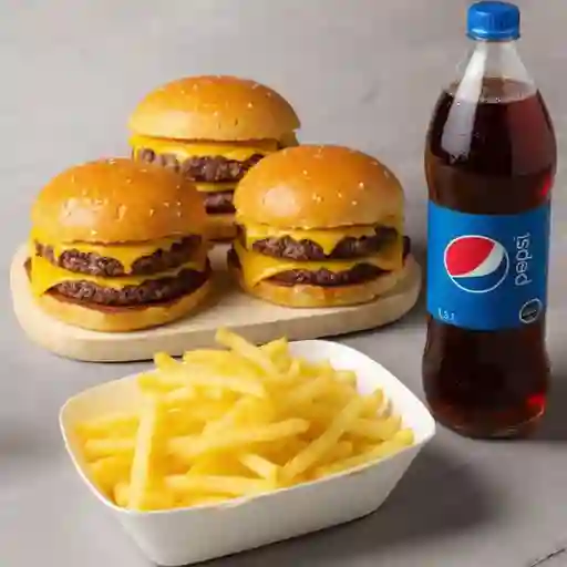 Combo familiar hamburguesas queso