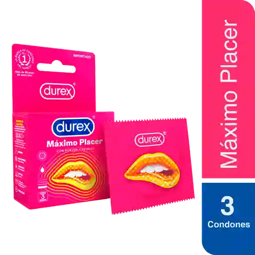 Durex Preservativos - Condones Máximo Placer 3 unidades