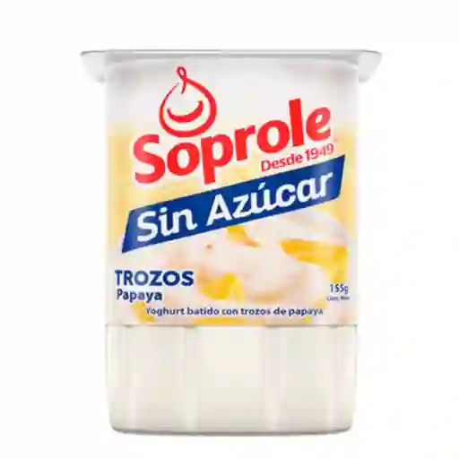 Soprole Yoghurt Sin Azúcar Trozos Papaya 155 g