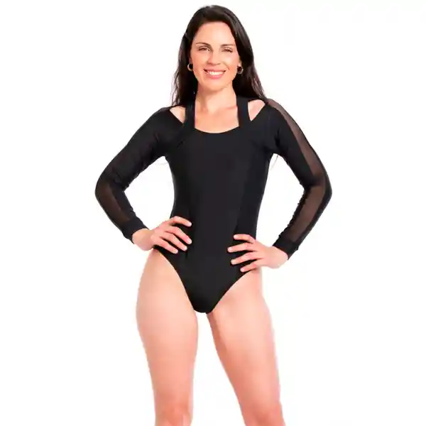 Traje de Baño Deportivo Manga Larga Negro Talla XXL Samia