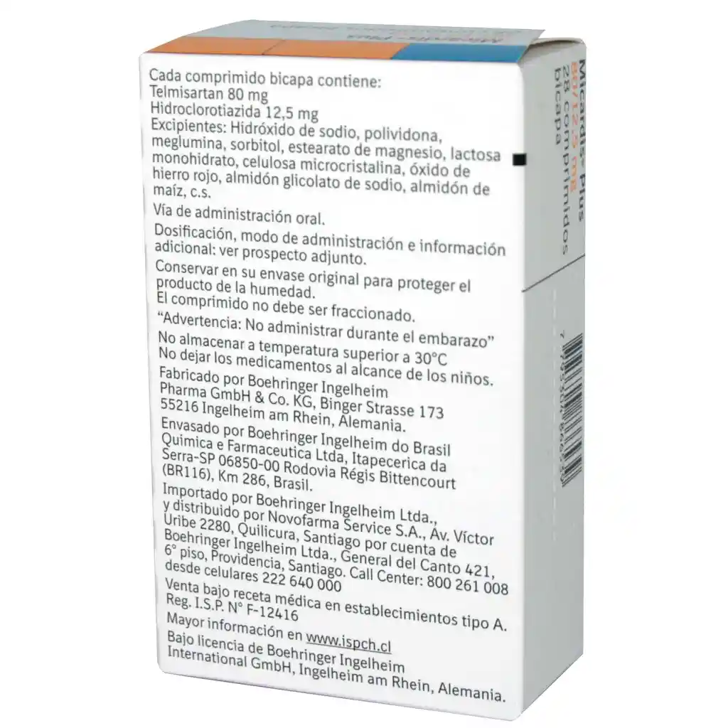 Micardis Hipotensores Plus 80 12 5Mg 28