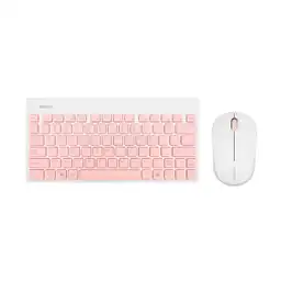 Miniso Set de Teclado y Mouse Inalámbrico Blanco y Rosa