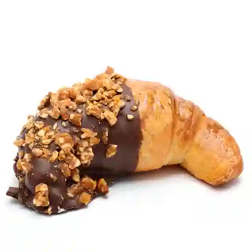 Medialuna de chocolate y maní crocante