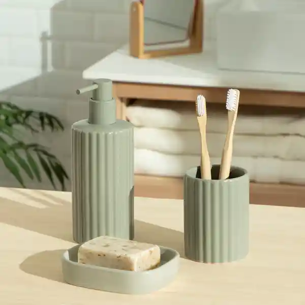 Vaso de Cerámica Para Baño Verde Casaideas