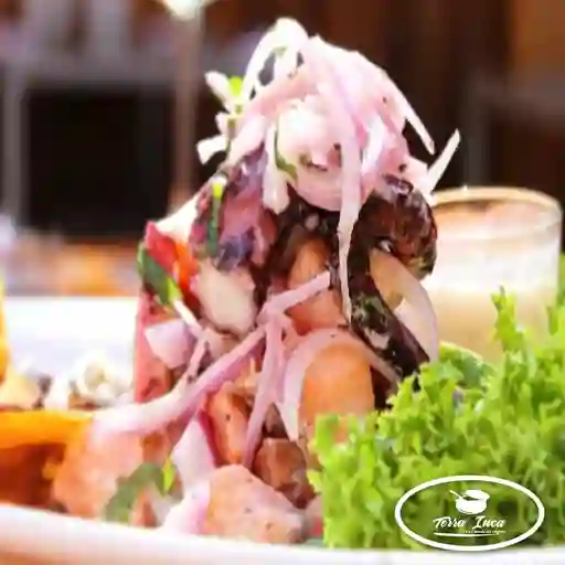 Ceviche Pescado Pulpo.