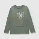 Polera Moléculas de Niño Oliva Talla 4A Colloky