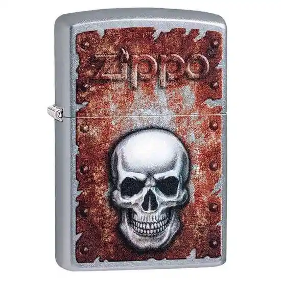 Zippo Encendedor Lighter Rusted Skull Design