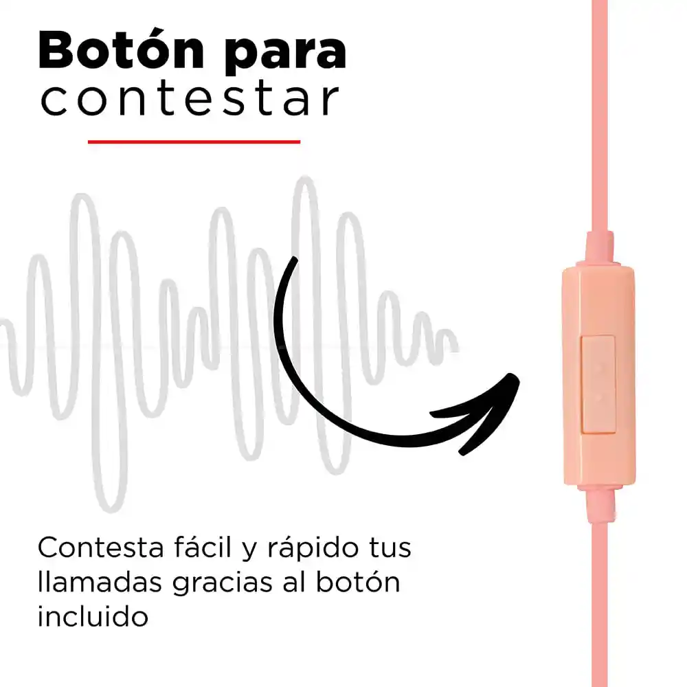 Miniso Audifonos De Cable Con Estuche En Forma De Capsula Rosa