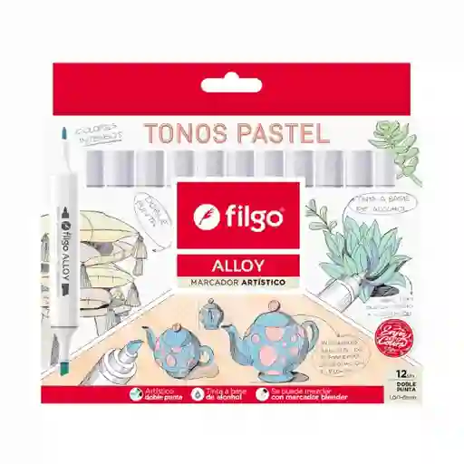 Filgo Marcador Artístico Alloy Tonos Pastel