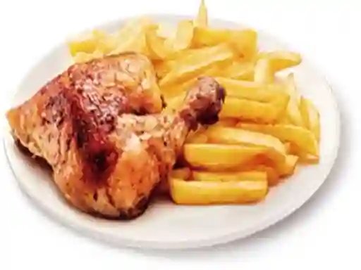 1/4 de Pollo con Papas Fritas