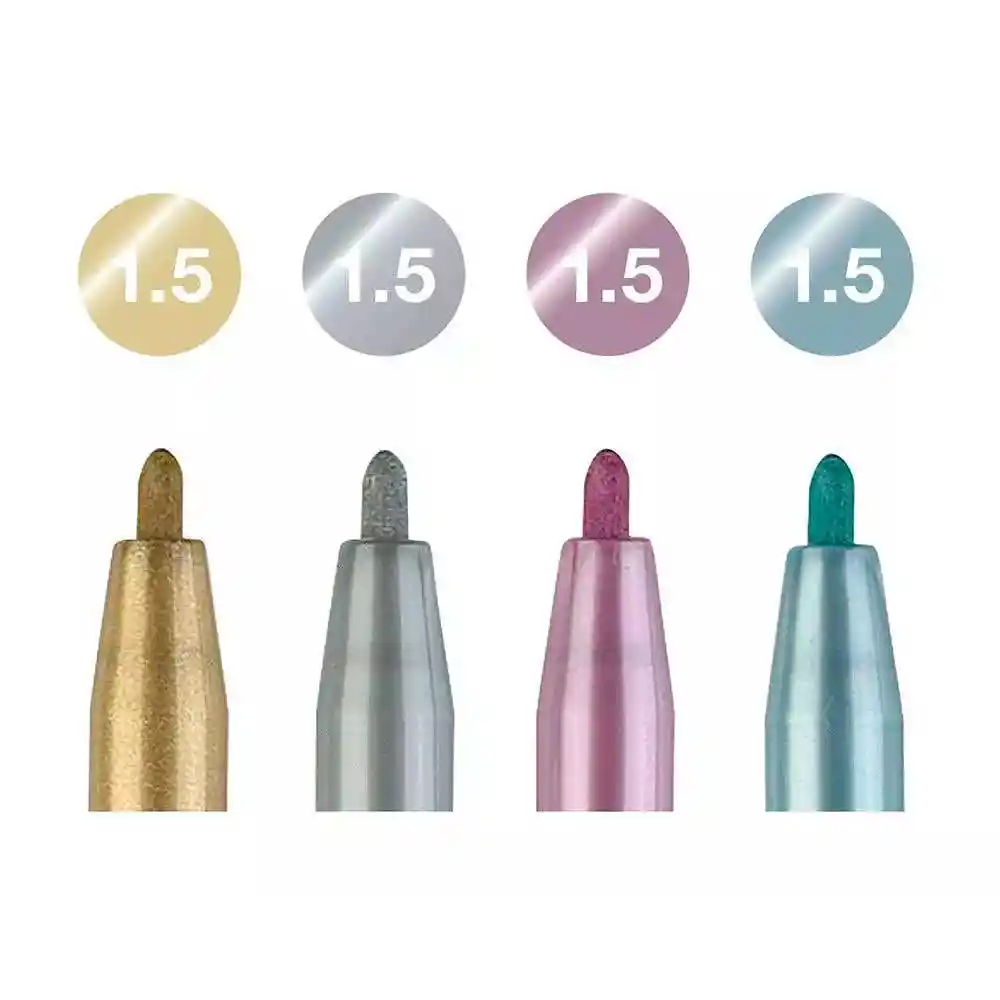 Marcador Lettering Metallic 4un