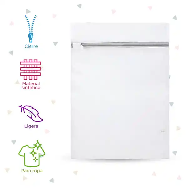 Bolsa de Lavado Con Cierre Malla Blanco 30 x 40 cm Miniso