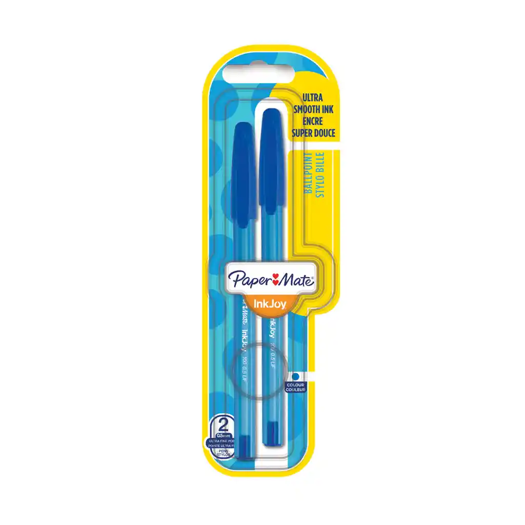 Paper Mate Boligrafo Pasta Suave Colores Azul Punta Fina Blister