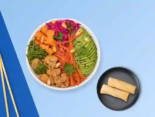 Crispy veggie poke + 2 spring rolls