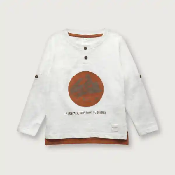 Polera de Niño Montaña Blanco Talla 6M Opaline