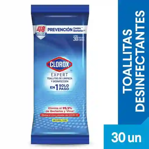 Toallitas Desinfectantes Clorox Expert Fresco (FlowPack) 30 un