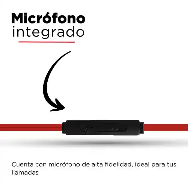 Miniso Audífonos de Cable Clásico Rojo