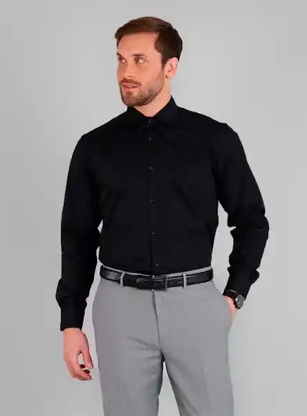 Van Heusen Camisa Manga Larga Negro 16.5 109 33/34