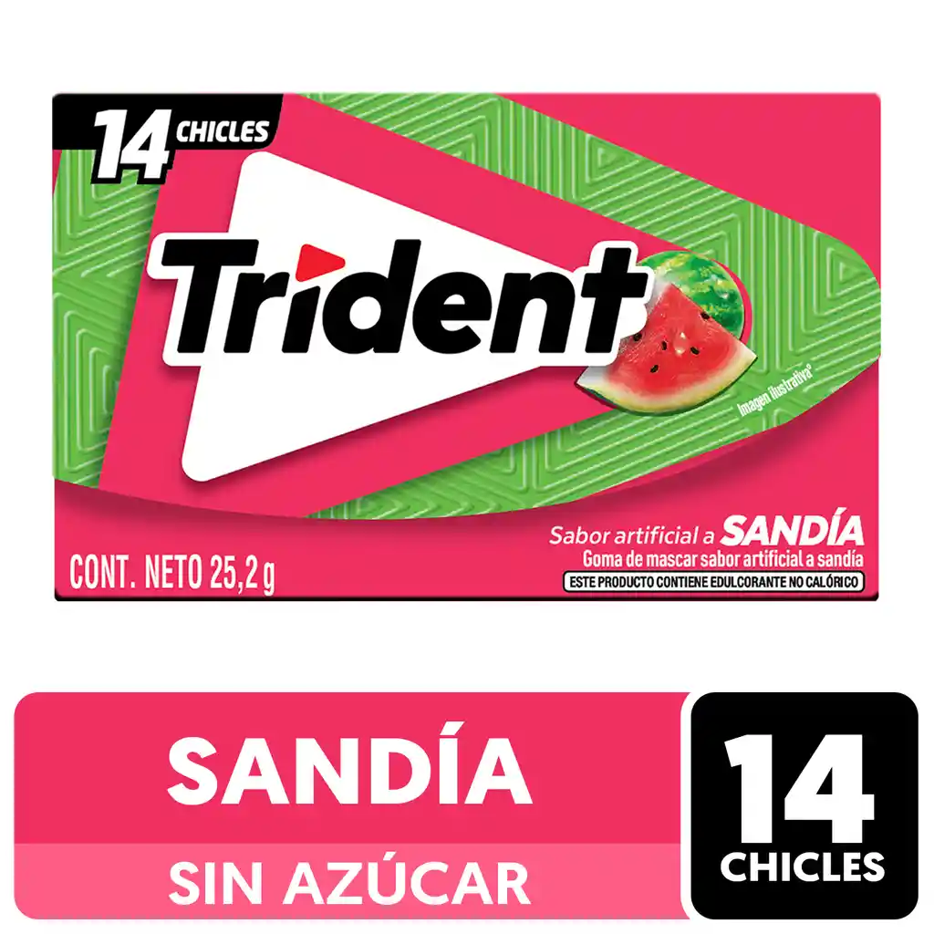 Chicle Trident sin Azúcar de Sandia
