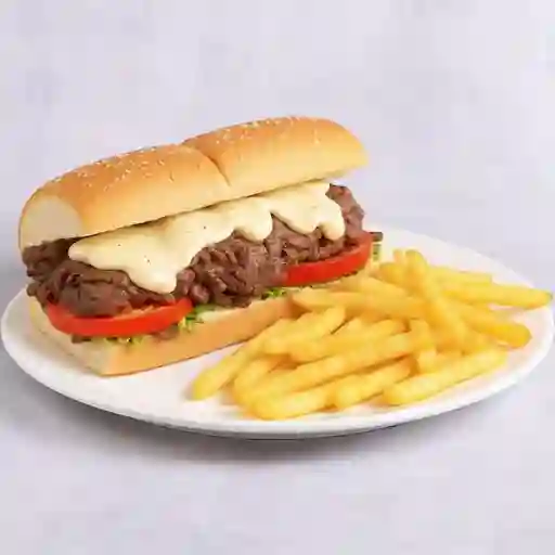 Sandiwch Del Campo con Papas Fritas.