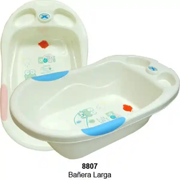 Best House Bañera Larga Rosada Blanco Celeste 8807