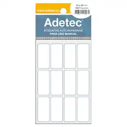 Adetec Etiqueta 19 x 40 Blanca