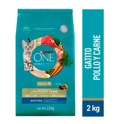 Purina One Alimento para Gatito con Pollo y Carne