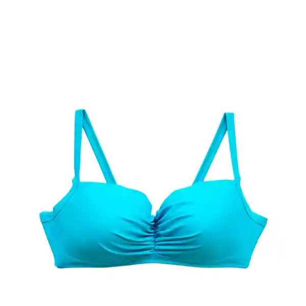 Bikini Sostén Con Copa Blanda C-D Turquesa Talla 46 Samia