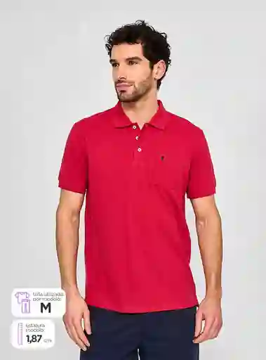 Kenneth Stevens Polerón Polo Manga Corta Rojo Talla M SS24