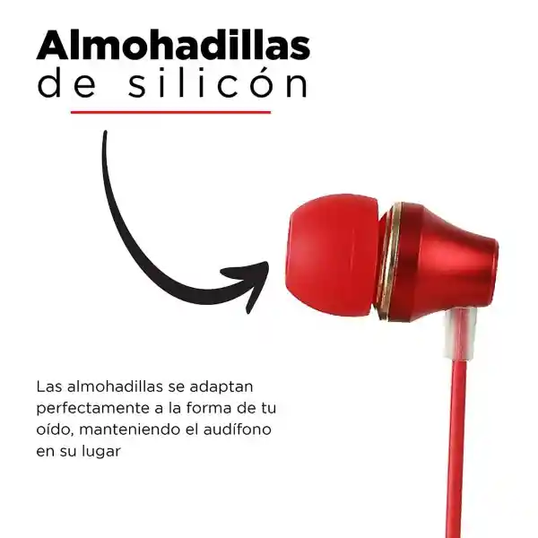 Miniso Audífonos Con Cable y Funda Tipo Cápsula Rojo