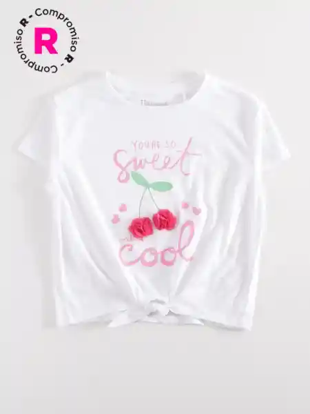 Harvest Polera Manga Corta Petalos Blanco 10 V26