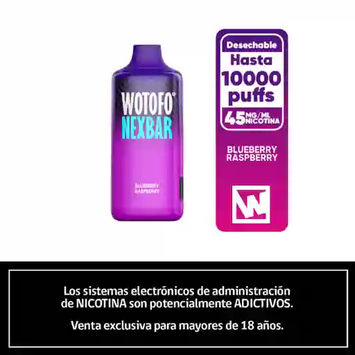 Wotofo Nexbar Vapeador Blueberry Raspberry 10000 Puffs 4.5%