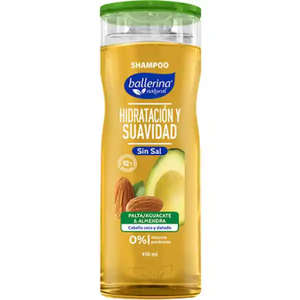 Ballerina Shampoo Sin Sal Palta Almendra 410 mL