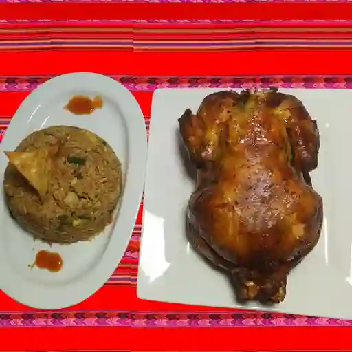 1 Pollo brasa entero + arroz chaufa