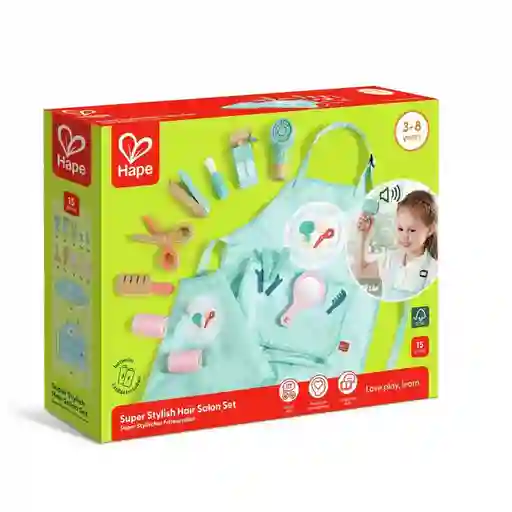 Hape Set Juguete Super Stylish Hair Salon - E3060