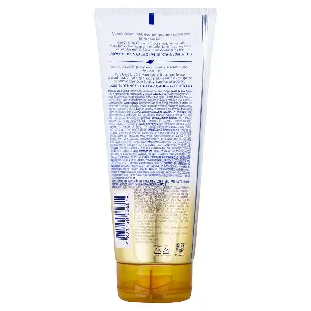 Dove Shampoo Pure Care Dry Oil