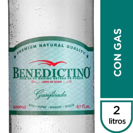 Benedictino Agua Natural Purificada con Gas